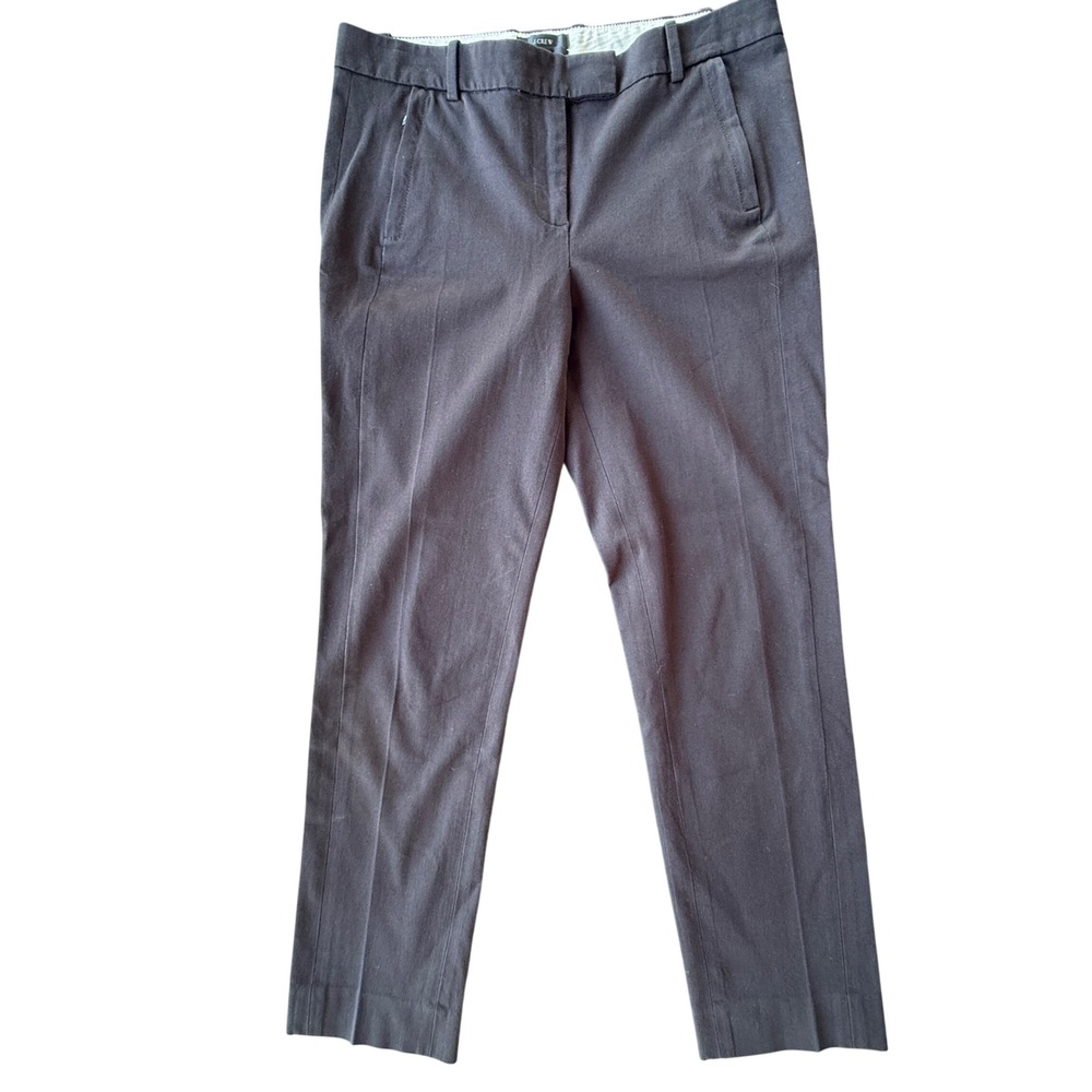 J.Crew Maddie Pant Womens 6 Black Bi-Stretch Cotton Slim Cropped Trousers